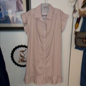 Crown & Ivy Tan Striped Button-Down Shirt